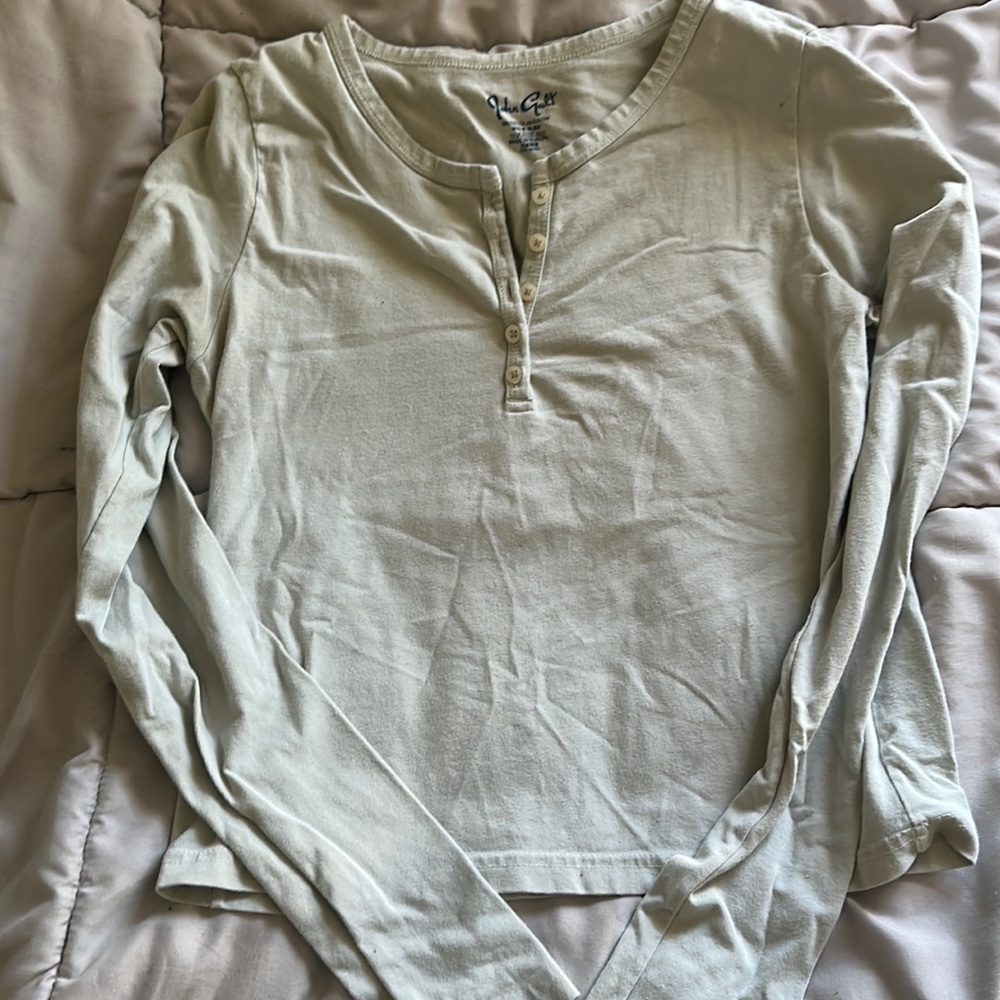 Brandy Melville Light Green Button Top